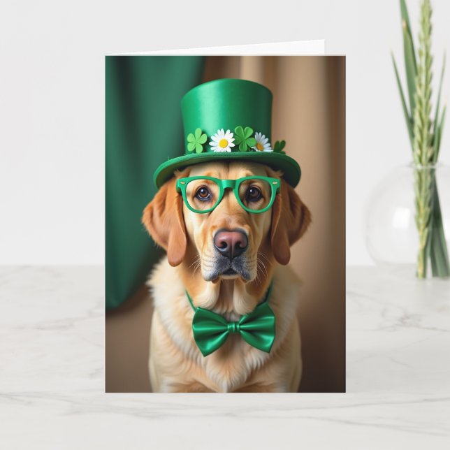 Cartão St Patricks Day Dog Photo Card (Frente)