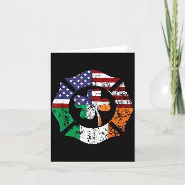Cartão St Patrick's Day Fireman Gift Proud Firefighter Qu (Frente)