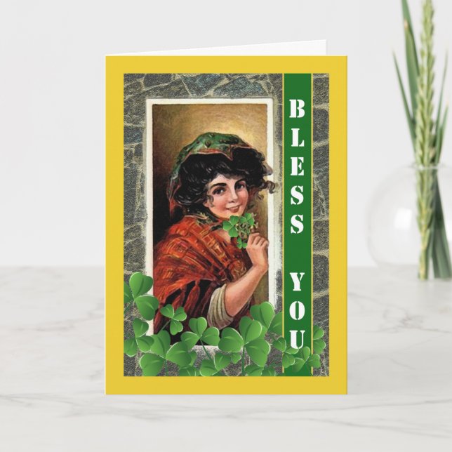 Cartão St. Patrick's Day for Friend with Irish Blessing (Frente)