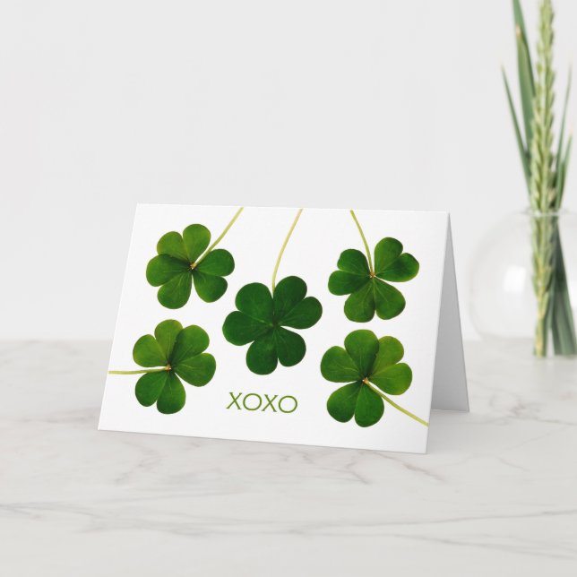 Cartão St. Patrick's Day for Husband, XOXO Shamrocks (Frente)