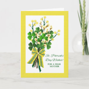 Cartão St. Patrick's Day for Mother with Shamrock Bouquet