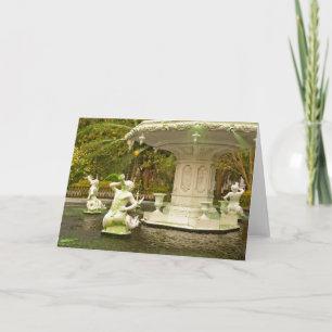 Cartão St Patrick's Day - Forsyth Fountain, Savannah, GA