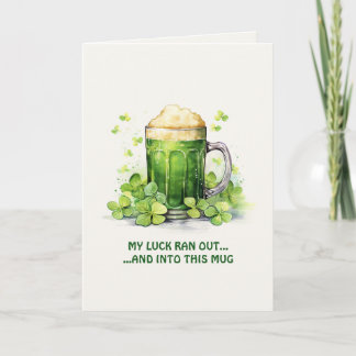 Cartão St. Patrick's Day Funny Leprechaun Coffee Card