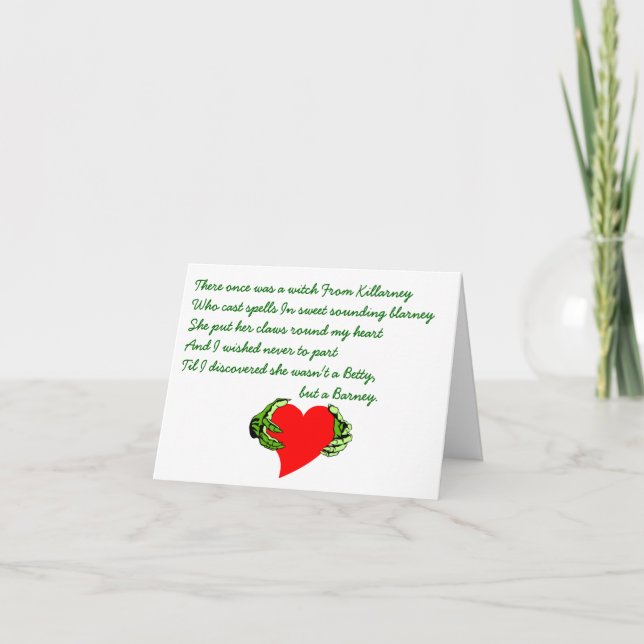 Cartão St Patrick's Day Gaelic Claddagh & CRC Limerick (Frente)