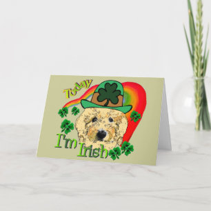 Cartão St Patricks Day Goldendoodle