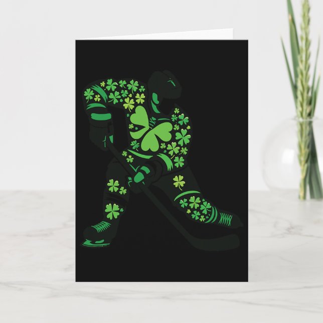 Cartão St Patricks Day Hockey Player - Shamrock Spirit Sp (Frente)