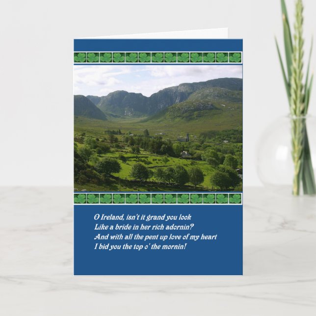 Cartão St. Patrick's Day Ireland Irish blessing (Frente)