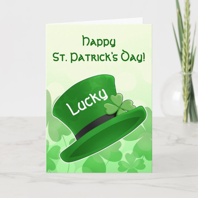 Cartão St Patricks Day leprechaun hat (Frente)