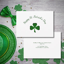 Cartão St. Patrick's Day Lucky Green Shamrock Holiday