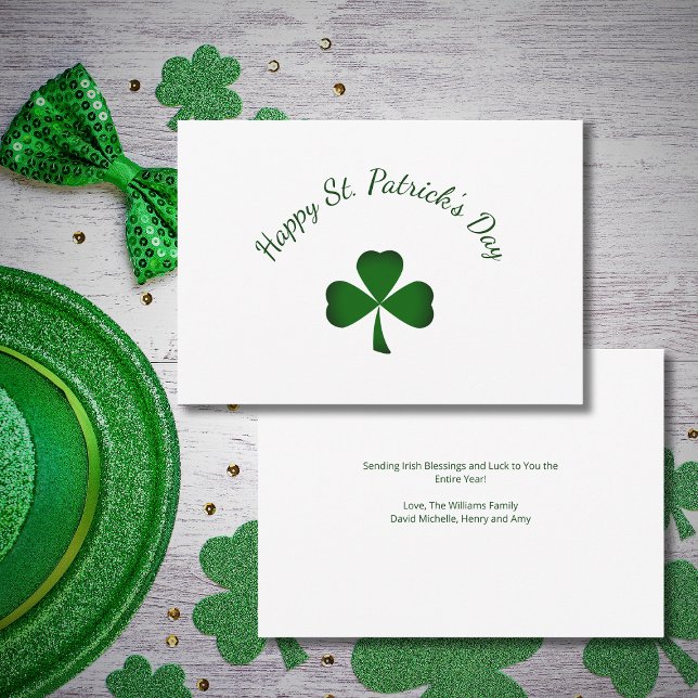 Cartão St. Patrick's Day Lucky Green Shamrock Holiday (Criador carregado)