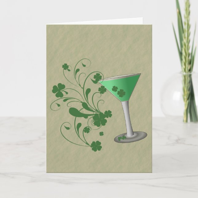 Cartão St Patrick's Day Martini Card (Frente)