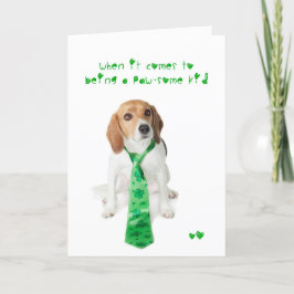 Cartão St Patricks Day Pawsome Kid Beagle