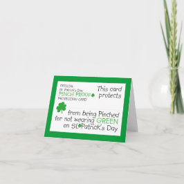 Cartão St. Patrick's Day Pinch Protection Card