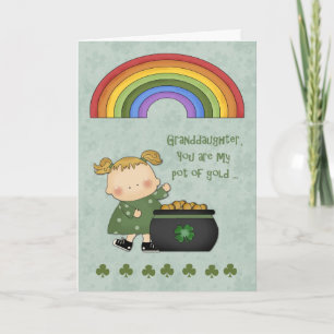 Cartão St. Patrick's Day, Pot of Gold, Granddaughter