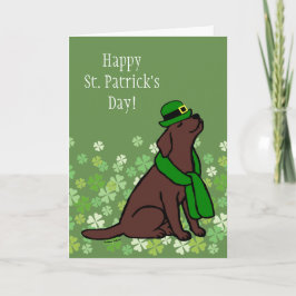 Cartão St. Patrick's Day Stylish Chocolate Labrador Card
