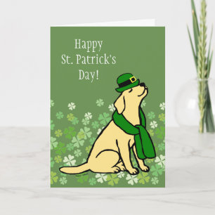 Cartão St. Patrick's Day Stylish Yellow Labrador Card