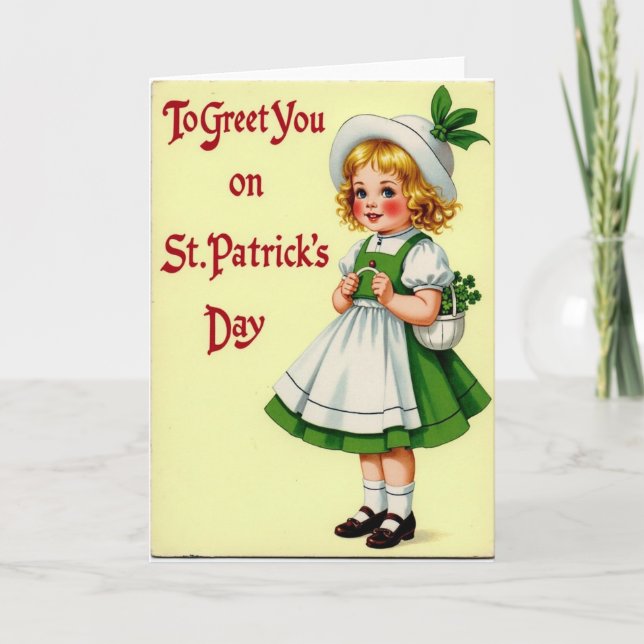 Cartão St Patricks Day Sweet Girl Card (Frente)