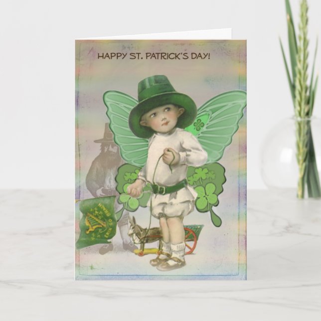 Cartão St. Patrick's Day Wee Little Fairy (Frente)