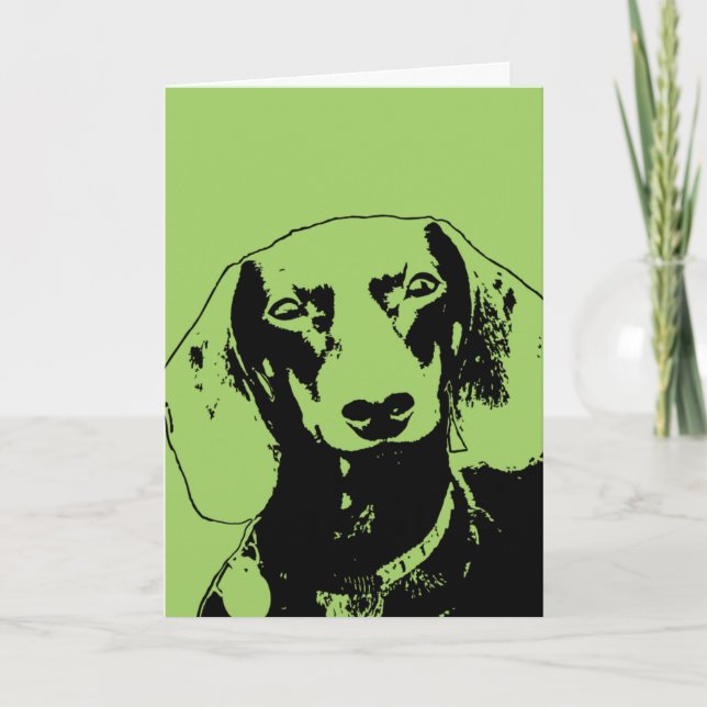 Cartão St Patricks Doxie Silhouette - Winston (Frente)