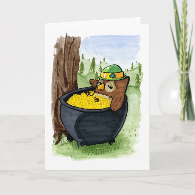 Cartão St. Patrick's Owl (Frente)