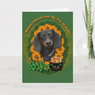 Cartão St Patricks - Pot of Gold - Dachshund - Winston