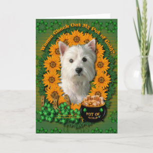Cartão St Patricks - Pot of Gold - West Highland Terrier