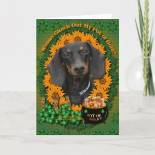 Cartão St. Patricks - Pote do Dourado - Dachshund - Winst