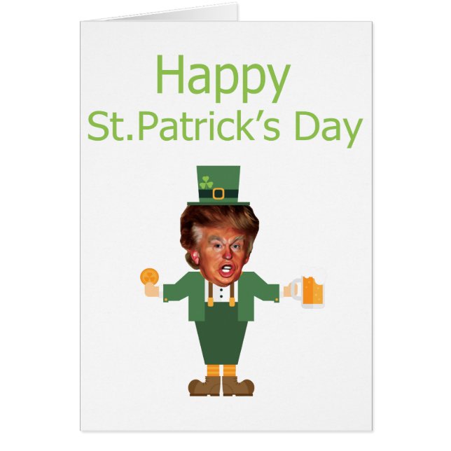 Cartão st patrics trump leprechaun (Frente)