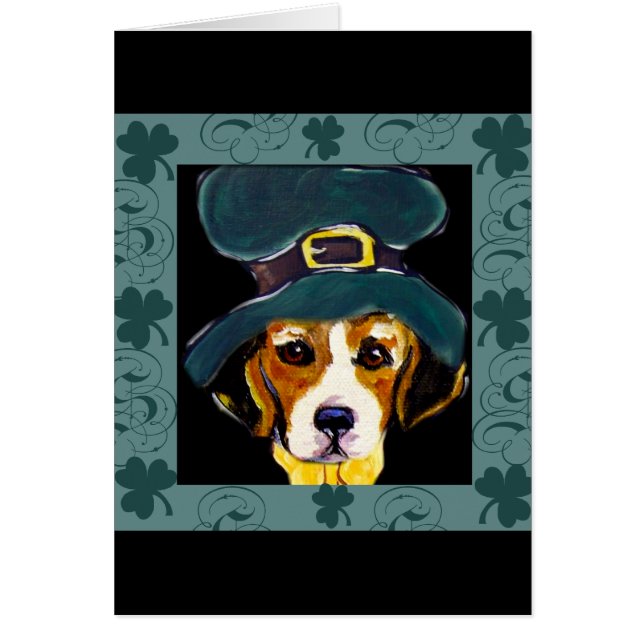 Cartão St. Patty Beagle (Frente)