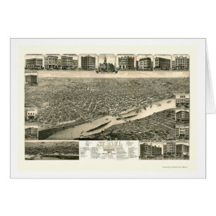 Cartão St Paul, mapa panorâmico do manganês - 1883