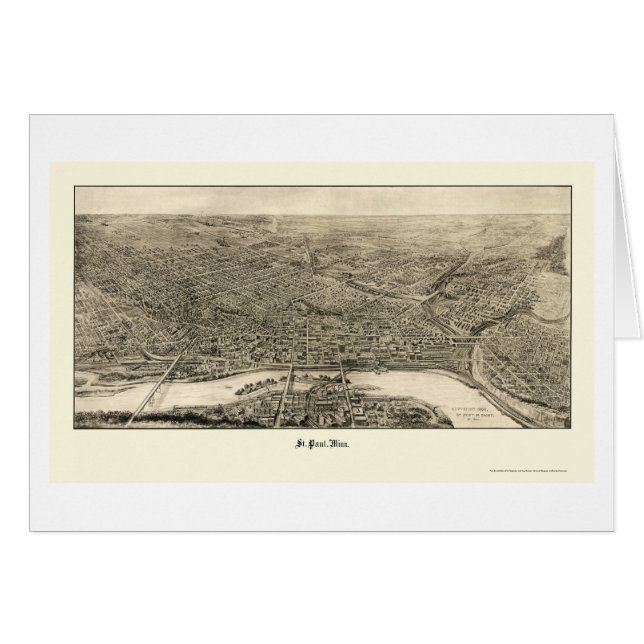 Cartão St Paul, mapa panorâmico do manganês - 1906 (Frente Horizontal)