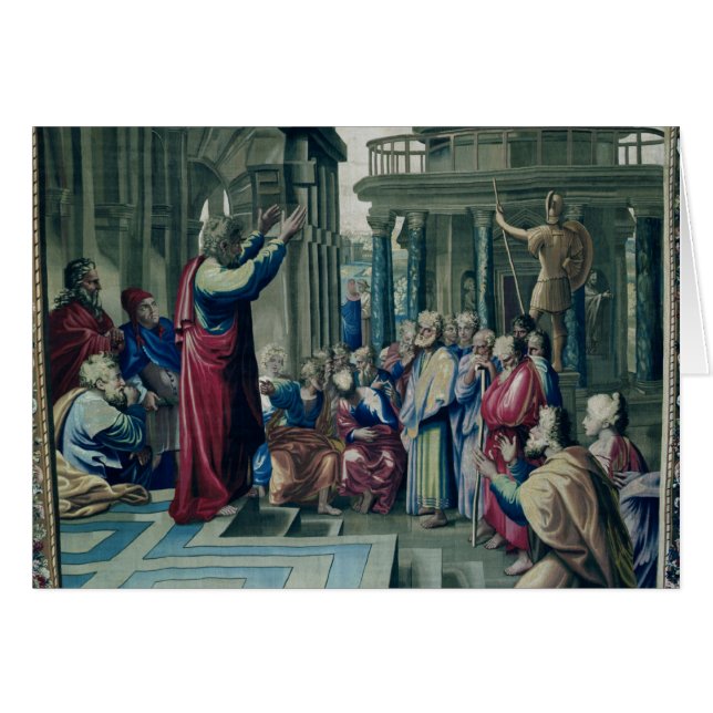 Cartão St Paul que Preaching no Areopagus (Frente Horizontal)