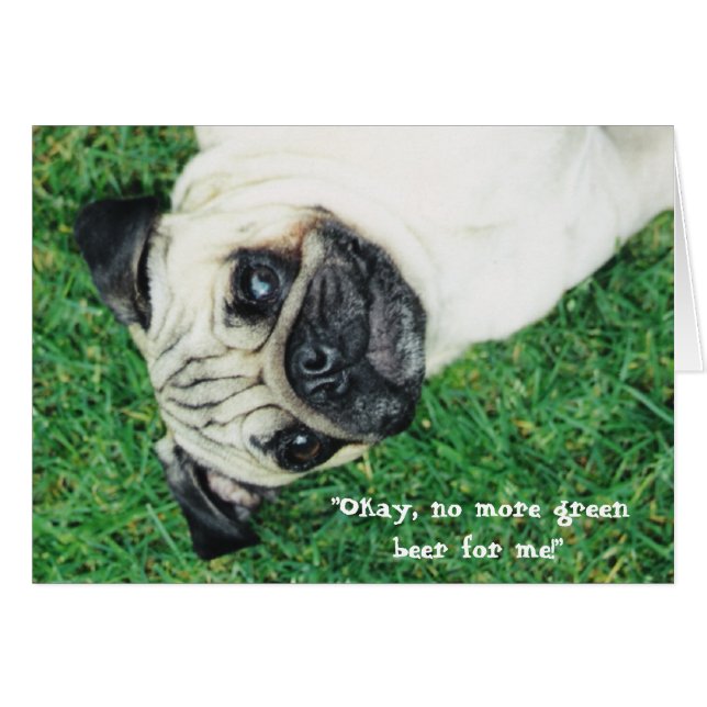 Cartão St. Pug do dia do rissol (Frente Horizontal)