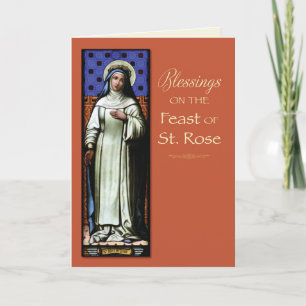Cartão St. Rose of Lima Patron Saint Feast Day Blessings