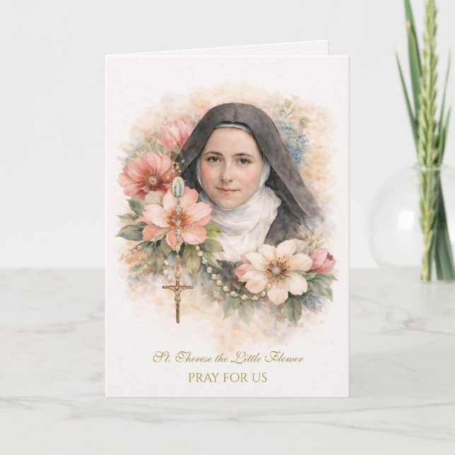 Cartão St. Thérèse Holy Rosary “Everything is Grace” (Frente)