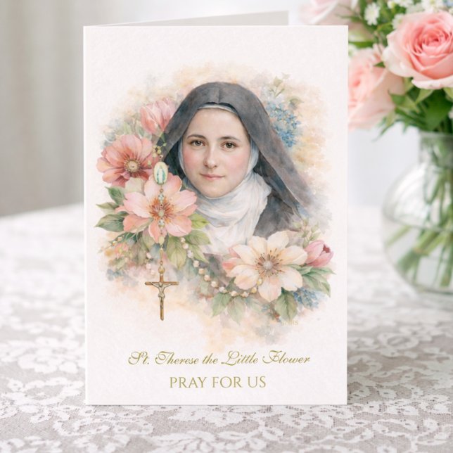 Cartão St. Thérèse Holy Rosary “Everything is Grace” (Criador carregado)