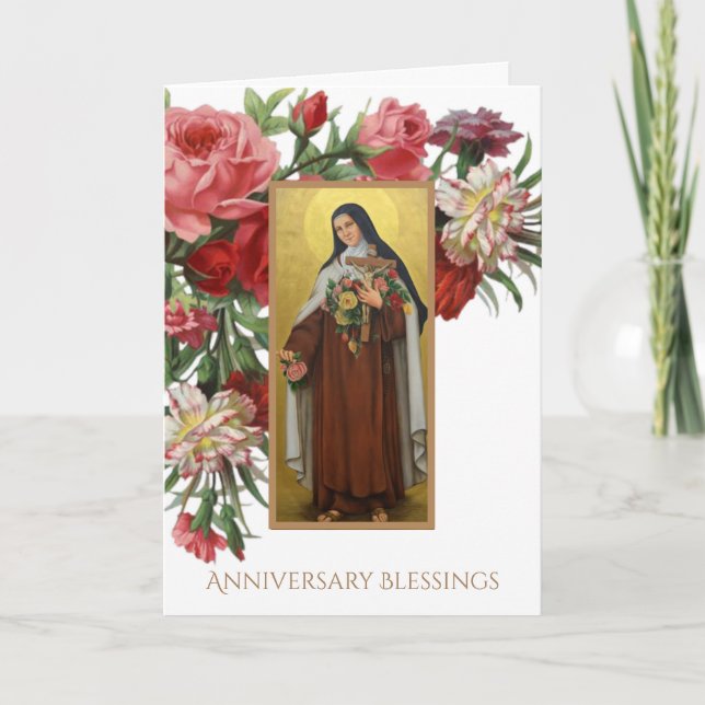 Cartão St. Therese the Little Flower Anniversary (Frente)
