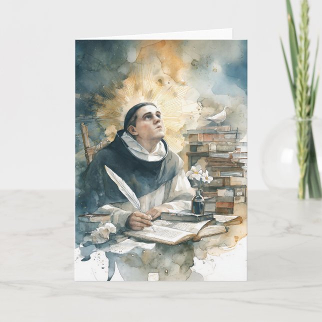 Cartão St. Thomas Aquinas with Quill (Frente)