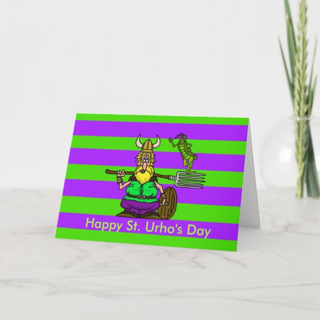 Cartão St. Urho's Day Customizable Greeting Card (Frente)