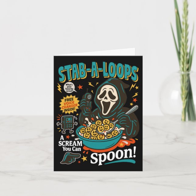 Cartão Stab-a-loops Horror Cereal Box Halloween Killer Br (Frente)