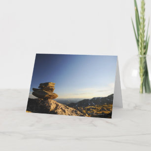 Cartão Stack of Wish Rocks balancing on a larger rock