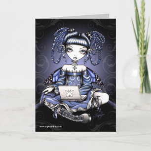 Cartão Stacy Blue Lap Top Fairy Card
