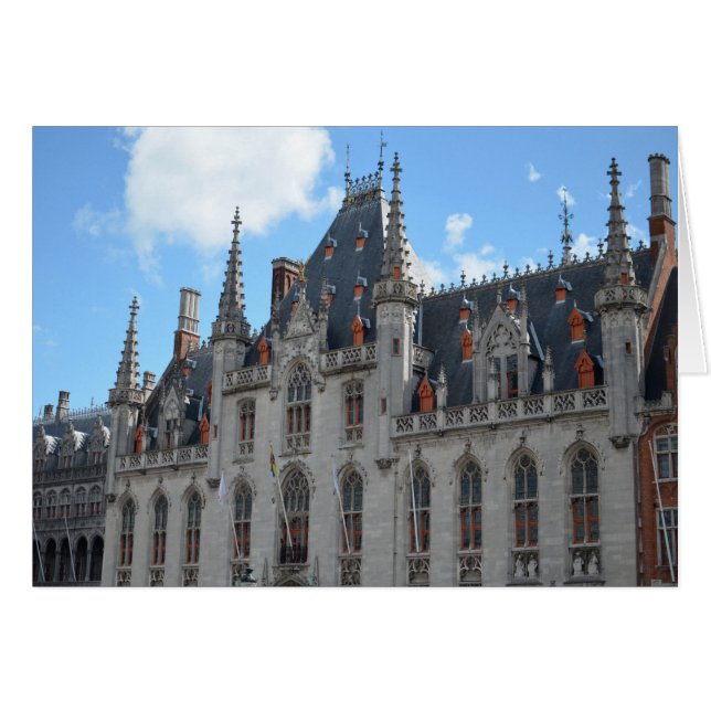 Cartão Stadhuis Bruges Belgium Fairytale Fotografia (Frente Horizontal)