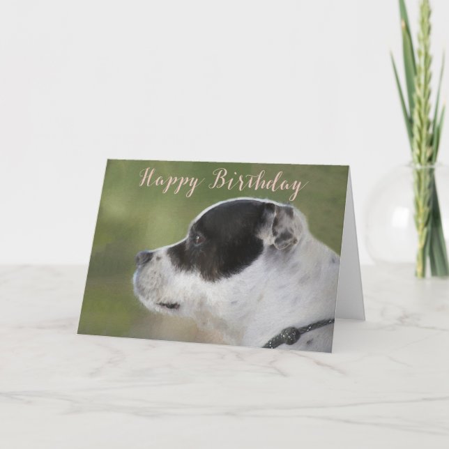 Cartão Staffie Puppy Birthday Card (Frente)