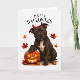 Cartão Staffie Staffordshire Cão Diabo