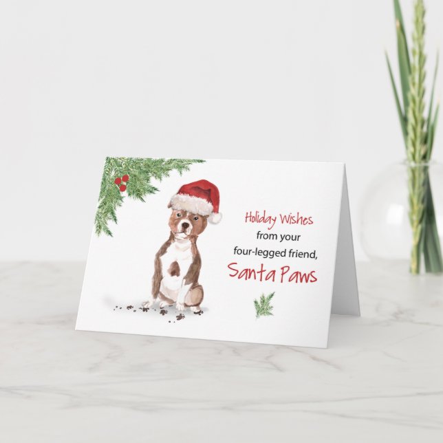 Cartão Staffordshire Bull Terrier Christmas from og (Frente)