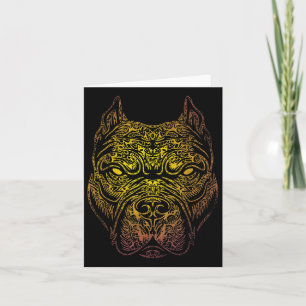 Cartão Staffordshire Bull Terrier Dog Tribal Tattoo