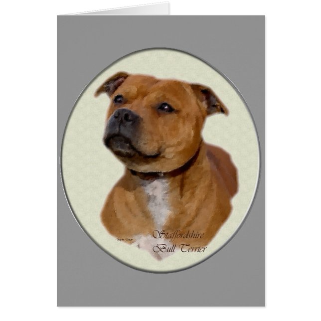 Cartão Staffordshire Bull Terrier Gifts (Frente)