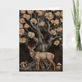 Cartão Stag e Magnolia Tree Greeting Card