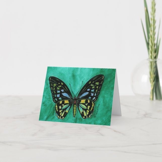 Cartão Stained Glass Butterfly Notecard (Frente)